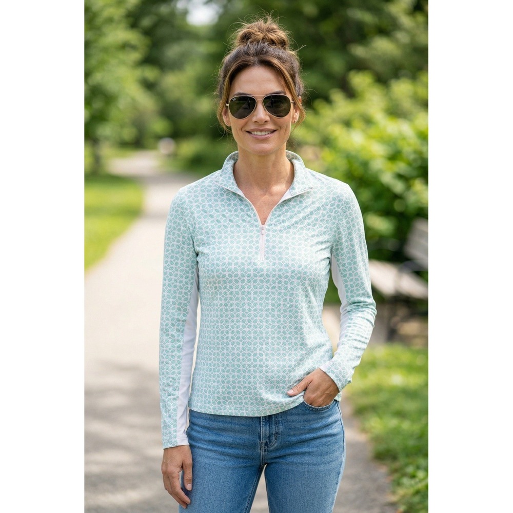 Tommy Bahama Active Pullover Womens Large Quarter Zip Lightweight Breathable